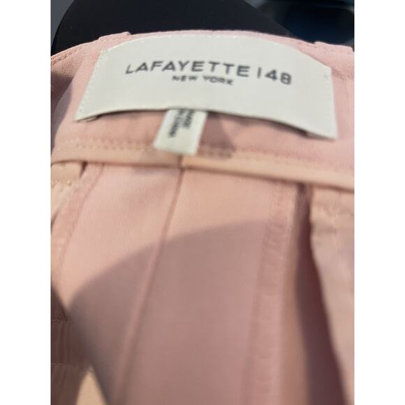 New With flaw: Lafayette 148 Gates Straight Leg Pants In Pink Size 0 - Picture 4 of 10